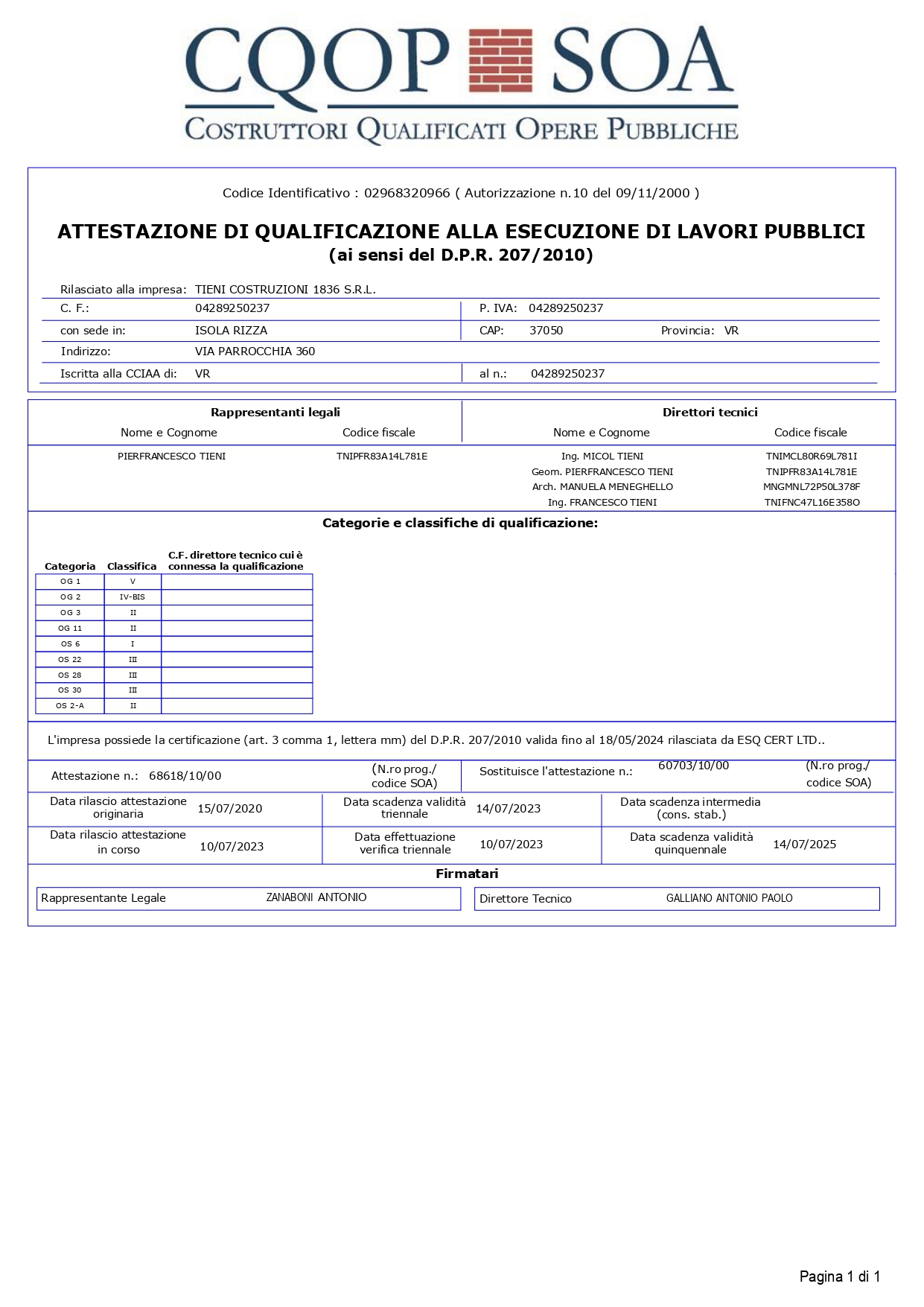 Tieni Costruzioni 1836 |Attestato il nuovo codice degli appalti negli enti locali e nelle società partecipate - Arch. Manuela Meneghello